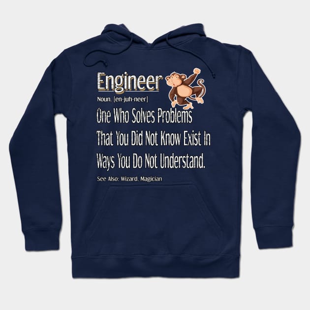 Funny Engineer Definition Awesome Engineering Gift For Monkey Lovers Hoodie by Inspireshirt